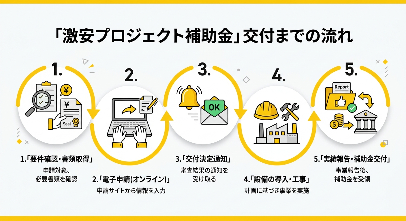 埼玉県CO2排出削減設備導入補助金の申請から交付までの流れ